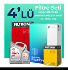 Filtron Kia Cerato 1.6 Dizel Filtre Bakım Seti Shell Motor Yağlı (2006-2009) 4 Lü