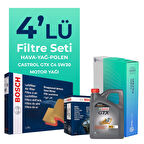 BOSCH Nissan Note 1.5 Dizel Filtre Bakım Seti Castrol Motor Yağlı (2008-2012) 4 Lü