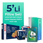 BOSCH Peugeot 3008 1.5 Dizel Filtre Bakım Seti Castrol Motor Yağlı (2018-2024) 5 Li