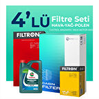 Filtron Skoda Rapid 1.0 TSi Filtre Bakım Seti Castrol Motor Yağlı (2017-2019) 4 Lü