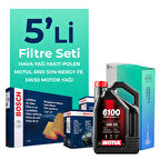BOSCH Volvo S40 1.6 Dizel D2 Filtre Bakım Seti Motul Motor Yağlı (2011-2012) 5 Li