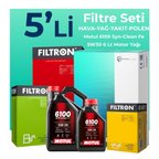 Filtron Volvo S60 2.0 Dizel Filtre Bakım Seti Motul Motor Yağlı (2011-2014) 5 Li