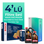 BOSCH Volvo XC90 2.0 Dizel B5 Filtre Bakım Seti Motul Motor Yağlı (2019-2024) 4 Lü