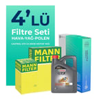 MANN Dacia Lodgy 1.5 Dizel Filtre Bakım Seti Castrol Motor Yağlı (2012-2020) 4 Lü