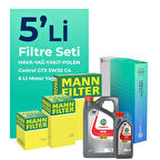 MANN Nissan Qashqai 1.6 Dizel Filtre Bakım Seti Castrol Motor Yağlı (2014-2020) 5 Li