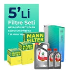 MANN Nissan Skystar 2.5 Dizel Filtre Bakım Seti Castrol Motor Yağlı (2008-2012) 5 Li