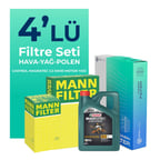 MANN Peugeot 301 1.6 Dizel Filtre Bakım Seti Castrol Motor Yağlı (2012-2018) 4 Lü