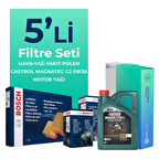BOSCH Citroen DS4 1.6 Dizel Filtre Bakım Seti Castrol Motor Yağlı (2011-2015) 5 Li