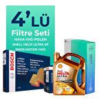 BOSCH Alfa Romeo Tonale 1.6 Dizel Filtre Bakım Seti Shell Motor Yağlı (2022-2024) 4 Lü