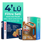 Bosch Ford Puma 1.0 Benzin Filtre Bakım Seti Shell Motor Yağlı (2020-2024) 4 Lü