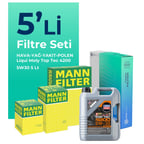 MANN Volkswagen Passat 1.6 Dizel Filtre Bakım Seti Liqui Moly Motor Yağlı (2015-2022) 5 Li