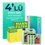 MANN Ford Connect 1.6 Dizel Filtre Bakım Seti Liqui Moly Motor Yağlı (2013-2018) 4 Lü
