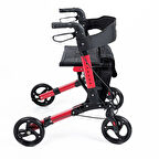 Medikalcim Comfort Plus DM-9102 Kırmızı Lüx Alüminyum Rolatör