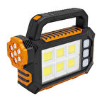 Ayt Powermaster 3 Modlu 6 Cob Ledli Taşınabilir Solar Güneş Enerjili Kamp Lambası Led El Feneri Işıldak Aydınlatma