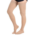 Medikalcim Ccl1 Diz Üstü Burnu Kapalı Varis Çorabı (Bej) NUMARA 6