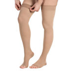 Medikalcim Ccl1 Diz Üstü Burnu Açık Varis Çorabı (Bej) NUMARA 7