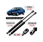 Peugeot 406 Kaput Amortisörü Takimi Yan Sanayi 1996-2004 792510 528072478