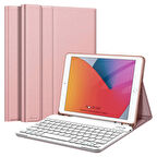 Apple iPad 9. Nesil 10.2 inç Uyumlu Bluetooth Klavyeli Kılıf Standlı Kapaklı A2602-2604-A2603-A2605