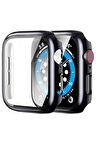 Apple Watch Series 7 45mm Kılıf Ekran ve Kasa Koruyucu 360 Tam Koruma Premium Kapak Sert Pc Metalik