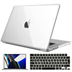 NovStrap Apple MacBook Pro 2021 M1 16.2 inc A2485 Uyumlu Parlak Kılıf + Siyah Klavye Kılıfı + Film