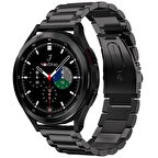 NovStrap Samsung Galaxy Watch 4 Seri 40-42-44-46 Mm Uyumlu Kordon (20 Mm) Çelik Klasik Metal Kordon