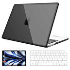 NovStrap Apple MacBook Air 13.6 inç 2022 M2 Çip A2681 Uyumlu Kılıf Parlak-Şeffaf Klavye Kılıfı-Film