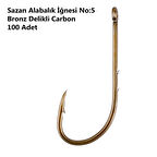 Effe Sazan Alabalık İğnesi No:5 Bronz Delikli Carbon 100 Adet 92666-5