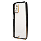 Oppo A54 4G Kılıf Köşeli Gold Şeffaf Kapak