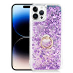 Apple iPhone 14 Pro Max Kılıf İçi Sıvılı Yüzüklü Kapak