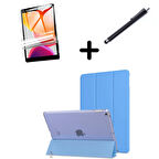 Apple iPad 7. 8. 9. Nesil 10.2 Kılıf Set PU Deri Smart Tablet Kilifi Ekran Koruyucu + Kalem