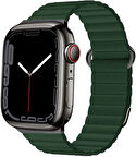 Apple Watch 7 8 45mm Kordon Mıknatıslı Magnetik Deri Kordon