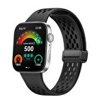 MobaxAksesuar Huawei Watch Fit 4/Fit 4 Pro/Fit 3 Kordon Silikon Delikli Magnet Strap (Fit/Fit 2 Uyumlu Değildir)