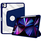 Apple iPad Pro 12.9 3./4./5./6. Nesil Kılıf Termik Kalem Bölmeli Dönebilen Standlı Kılıf 2018-2022