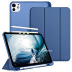 Apple iPad Pro 12.9 3./4./5./6. Nesil M2 Kılıf Flip Cover Kalem Bölmeli PC Case 2018-2023