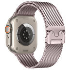 Apple Watch Ultra 1 / 2 49mm Kordon Titanyum Kelebek Klipsli Milano Loop 121