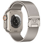 Apple Watch Ultra 1 / 2 49mm Kordon Titanyum Kelebek Klipsli Milano Loop 121