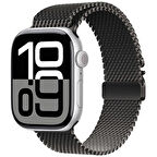 Apple Watch 10 Serisi 46mm Kordon Titanyum Kelebek Klipsli Milano Loop 121
