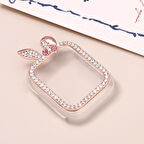 Apple Watch 7 8 9 41mm 3D Figürlü Taşlı Ekran Koruyuculu Sert PC Kasa Koruyucu