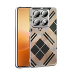 Xiaomi 14T Pro Kılıf Leopar Kurdele Ekose Desenli Mep Kapak