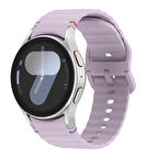 Samsung Galaxy Watch 4 5 6 7 FE 40 44 Classic 42 43 46 47 mm Kordon Dekoratif Örgü Çizgili Spor Silikon Kayış