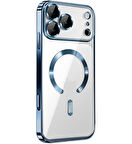 Apple iPhone 17 Pro Max için Magsafe ile uyumlu Kılıf Kamera Lensli Korumalı Şeffaf Silikon Kapak