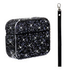 Apple Airpods Pro 1. / 2. Nesil ile uyumlu Kılıf Şık Simli Şeffaf Bilek Askı Aparatlı Case 45