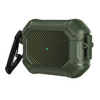 Apple Airpods Pro 3. Nesil ile uyumlu Kılıf Kilitli Armor Tank Karbon Detaylı Difu Case