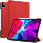 Apple iPad Pro 12.9 4. Nesil 2020 Kılıf PU Deri Smart Standlı Case A2229 A2069 A2232 A2233