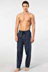 Ekoseli Erkek Tek Alt Pijama, Cep Detaylıdır, %95 pamuk %5 Likralı