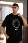 Erkek Baskılı T-Shirt Kısa Kol Bisiklet Yaka Regular Fit Rahat Kalıp Günlük Tişört - Siyah