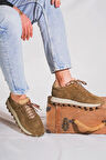Shoetyle - Vizon Hakiki Süet Bağcıklı Erkek Sneaker 115-K556