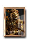 Aslan Başlı Ayna Çerçeveli Tablo