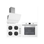 Luno Ankastre Beyaz Set ( 3420W Davlumbaz 6502W Fırın CS5335W Ocak )
