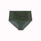 Büyük Beden Drape Detaylı Toparlayıcı Yüksek Bel Kadın Bikini Alt